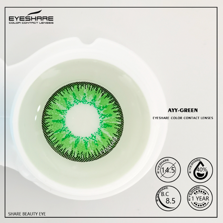 Rynx Cosplay AYY Green 14.5mm 1 Pair | 1 Year