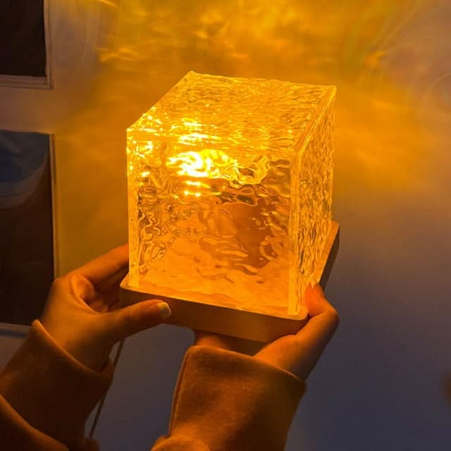 Lisslune | Nordic Glass Cube Lamp with Ambient Light