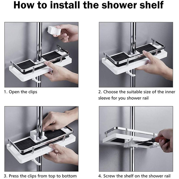 Lisslune | Storage rack for shower rack on bathroom rod
