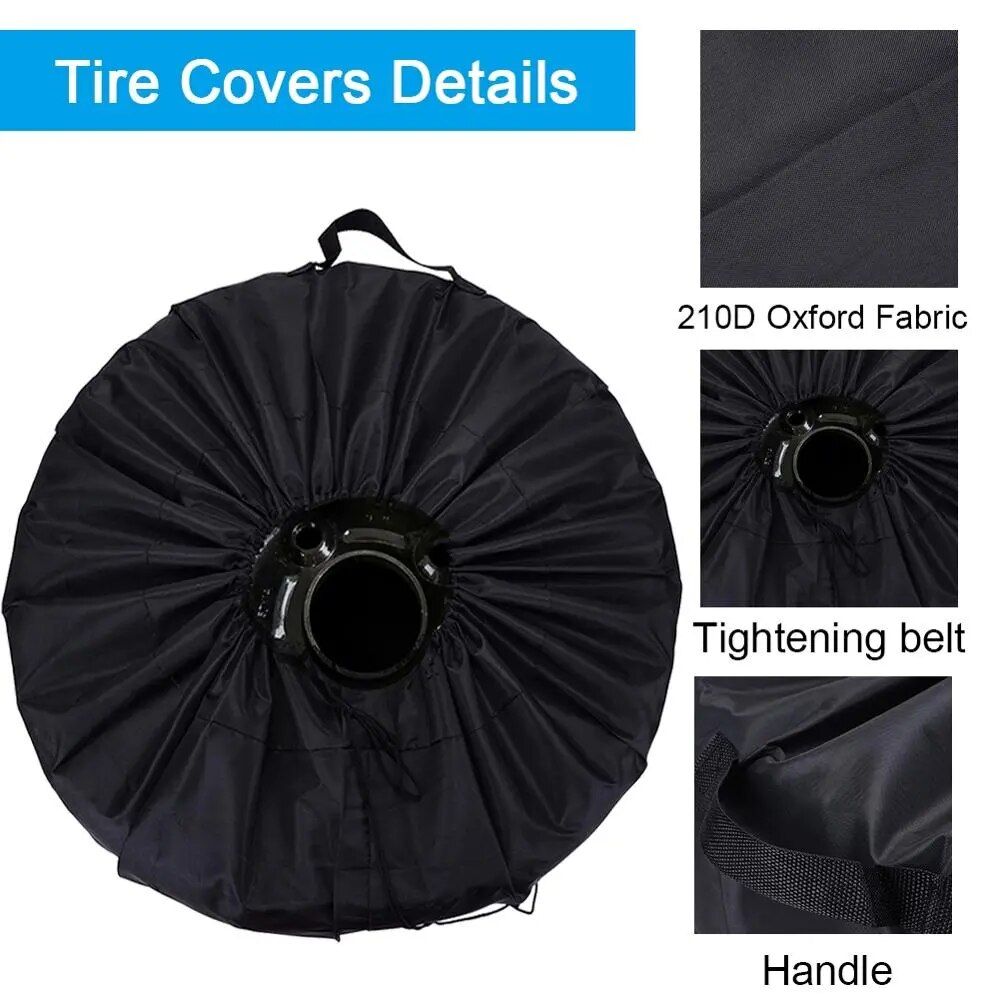Lisslune | Weatherproof 210D Oxford Cloth Car Tire Cover - UV Protection, Dustproof Wheel Protection