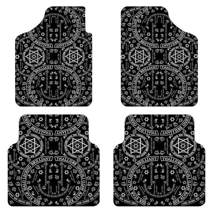 Lisslune | 4-piece comic pattern car mats - Universal fit for cars, SUVs, and 7-seater vans