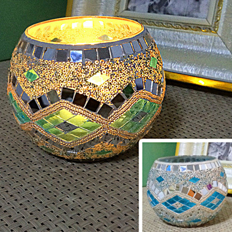 Lisslune | European Retro Glass Mosaic Tealight Holder