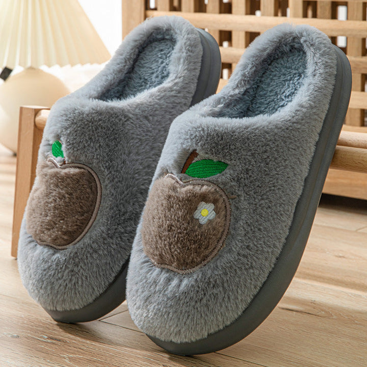 Lisslune | Cotton Slippers For Women Autumn And Winter Indoor Warm And Cute Home Slippers Nonslip Fuzzy Plush Shoes