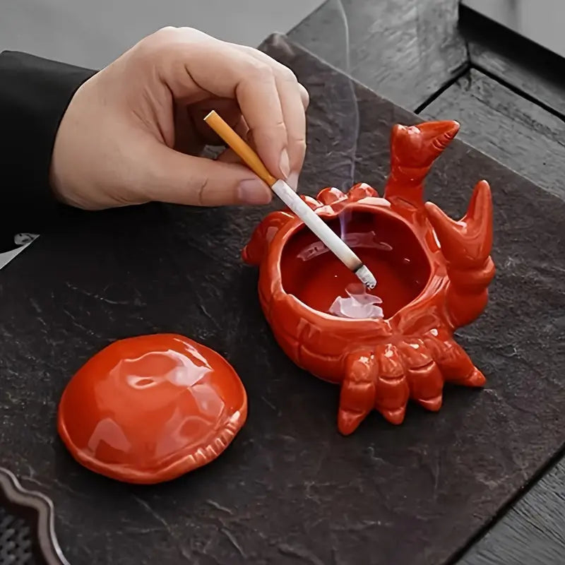 Lisslune | CrabbySmoke – Unique crab-shaped ashtray with lid
