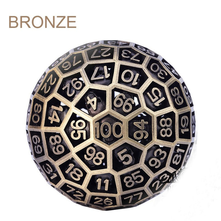 Lisslune | 100 Sided Polyhedron Metal Dice with Numbering, Designed for Big Party & More Possibilities