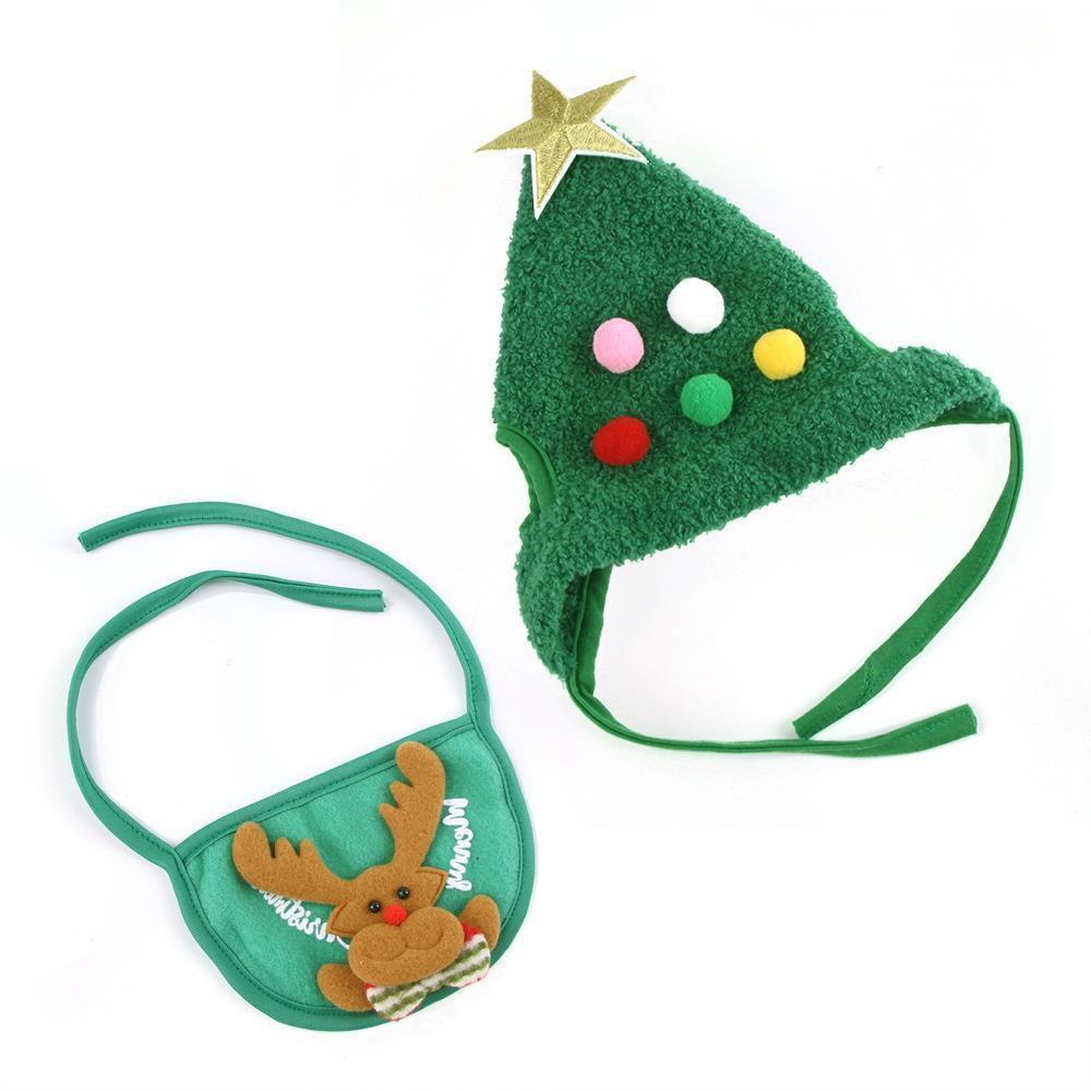 Lisslune | Christmas Pet Hat with Fluff and Golden Edge