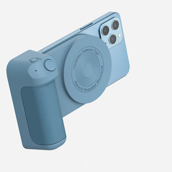 Lisslune | Griply Magnetic Phone Holder with Wireless Charging – Anti-Vibration Hand Grip for Stable Shots