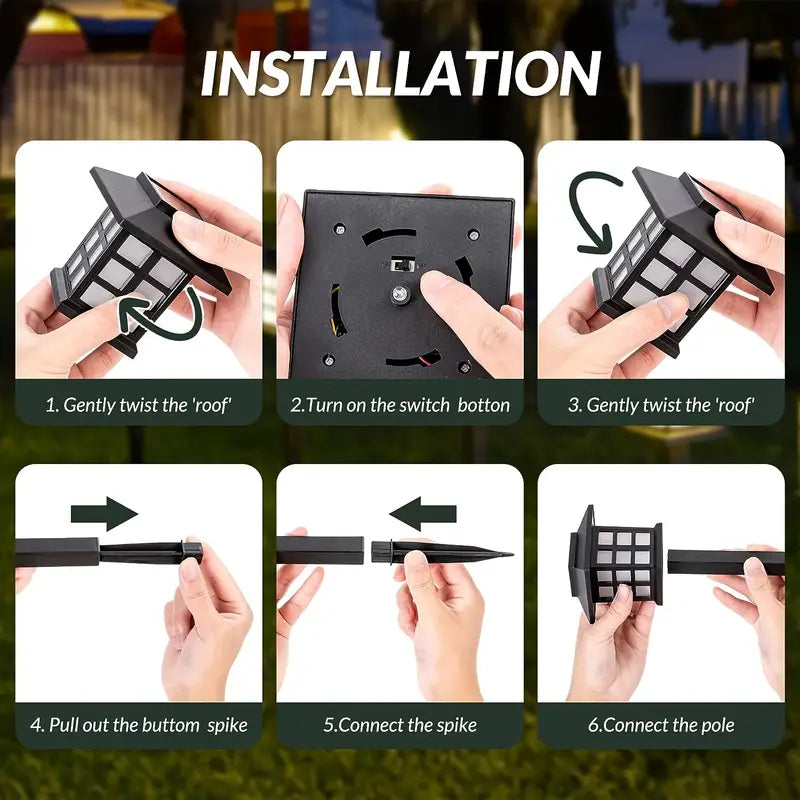 Lisslune | Solar Garden Lights in Lantern Style – Waterproof LED Path Lighting for Outdoor Areas