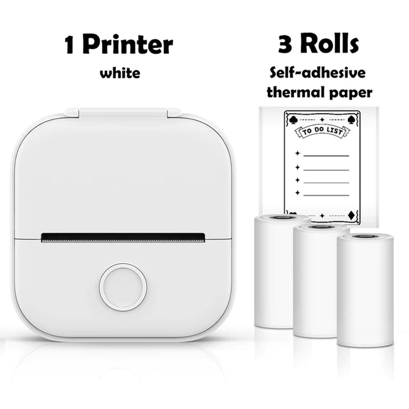 Lisslune | T02 Portable Mini Wireless Thermal Pocket Printer Self-Adhesive Stickers Used for DIY, Journal Stickers Portable Printer