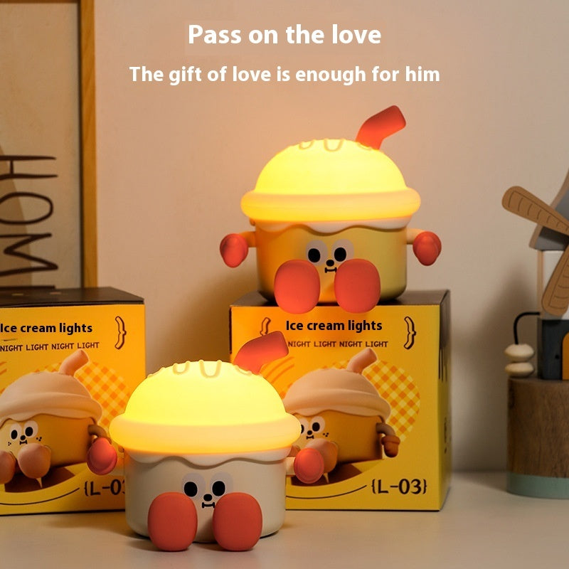 Lisslune | Ice Cream Night Light USB Charging Three-Level Dimming Nightstand Lamp