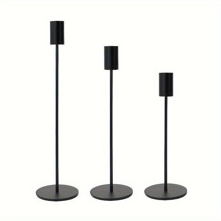 Lisslune | ElegantGleam | 3-piece metal candle holder set for the table