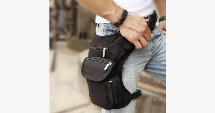 Lisslune | Outdoor Sports Leg Bag - Made from 600D polyester fabrics - PU waterproof - Adjustable & removable leg straps - Two side zip pockets - Multifunctional bag