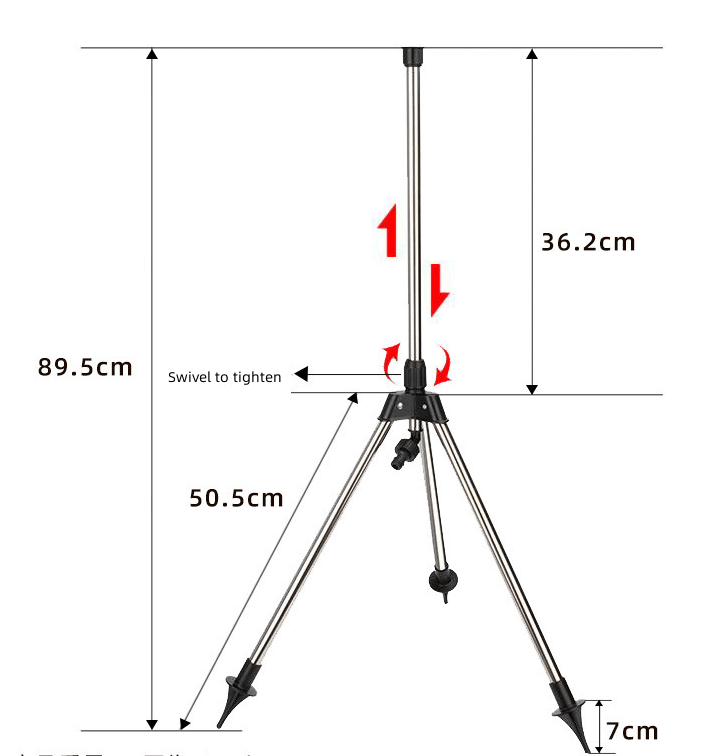 Lisslune | Adjustable 360° Garden Sprinkler on Tripod – Stainless Steel Height-Adjustable Lawn Irrigation System