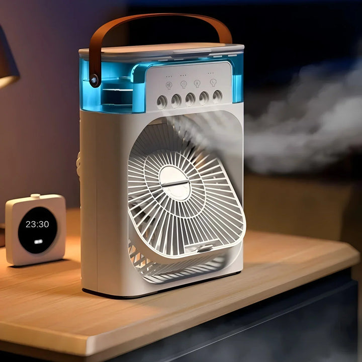 Lisslune | 3-in-1 Air Cooler, Humidifier & Fan with LED Light – Portable USB Air Conditioner for Home & Office