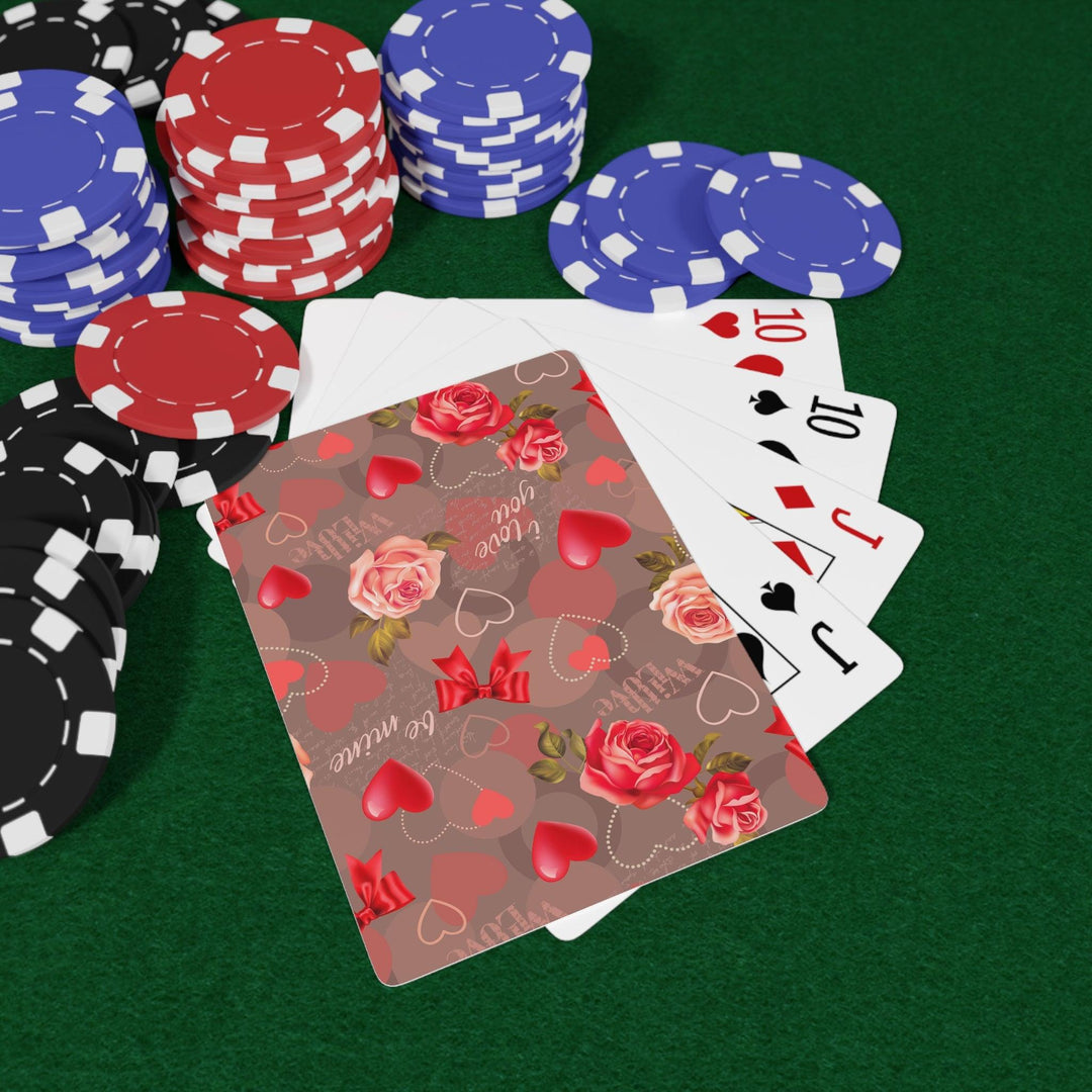 Lisslune | Valentine's Red Heart Peekaboo Playing Cards - Enhance Your Game Nights
