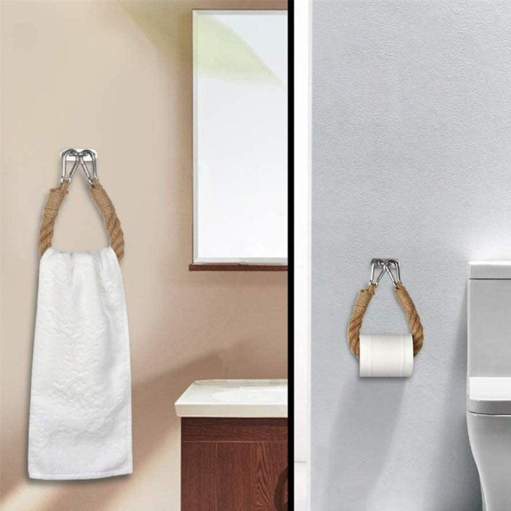 Lisslune | Chic Handcrafted Hemp Rope Toilet Paper Holder - Rustic Farmhouse Aesthetic