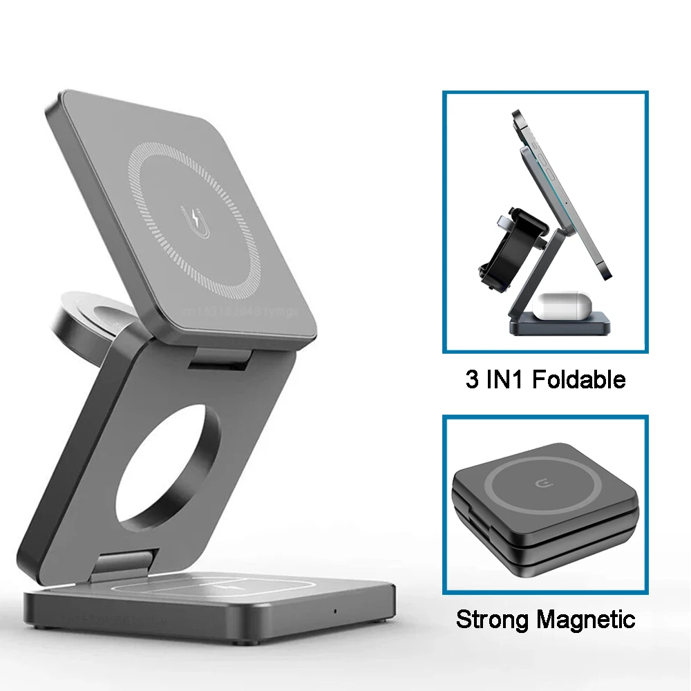 Lisslune | 3 in 1 foldable magnetic wireless charging station