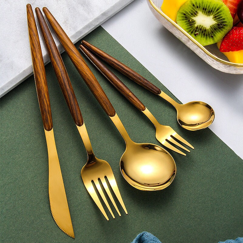 Lisslune | Wooden Handle Cutlery Set