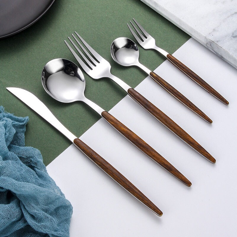 Lisslune | Wooden Handle Cutlery Set