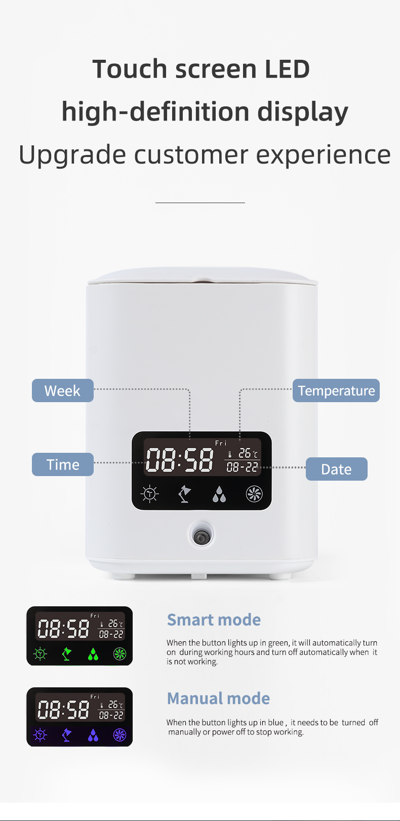 Lisslune | Multifunctional smart hydroponic plant pot with calendar, diffuser and desk lamp