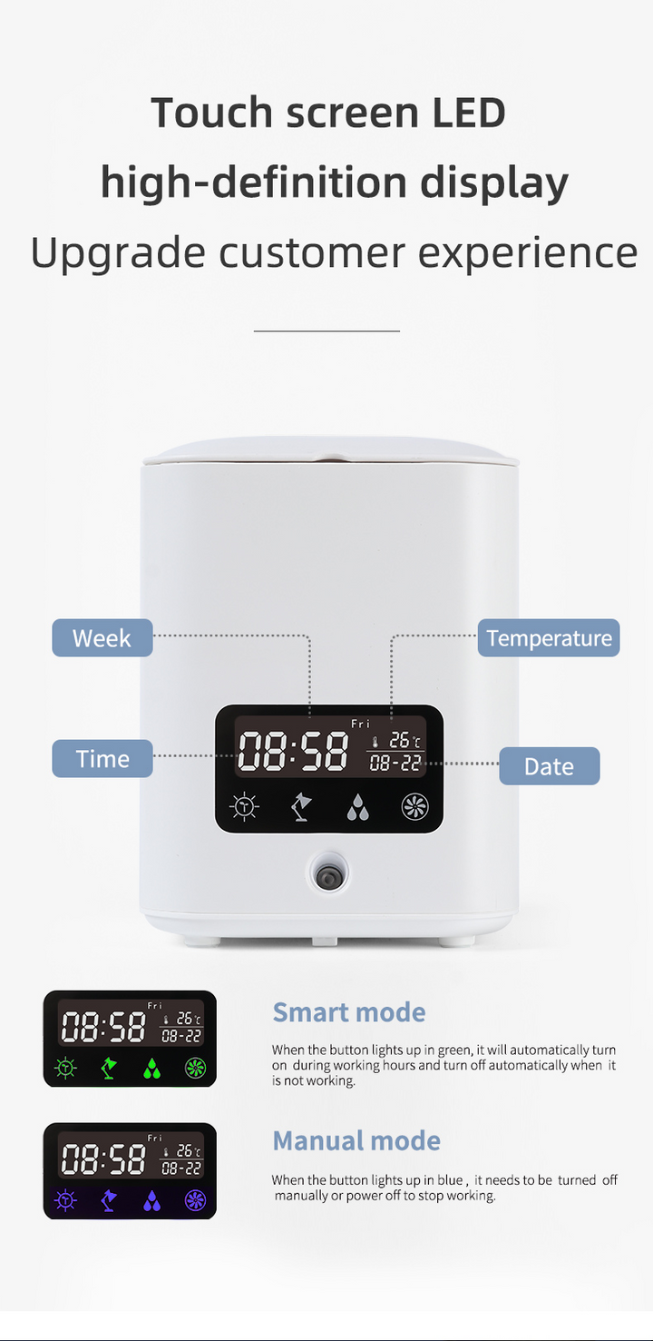 Lisslune | Multifunctional smart hydroponic plant pot with calendar, diffuser and desk lamp