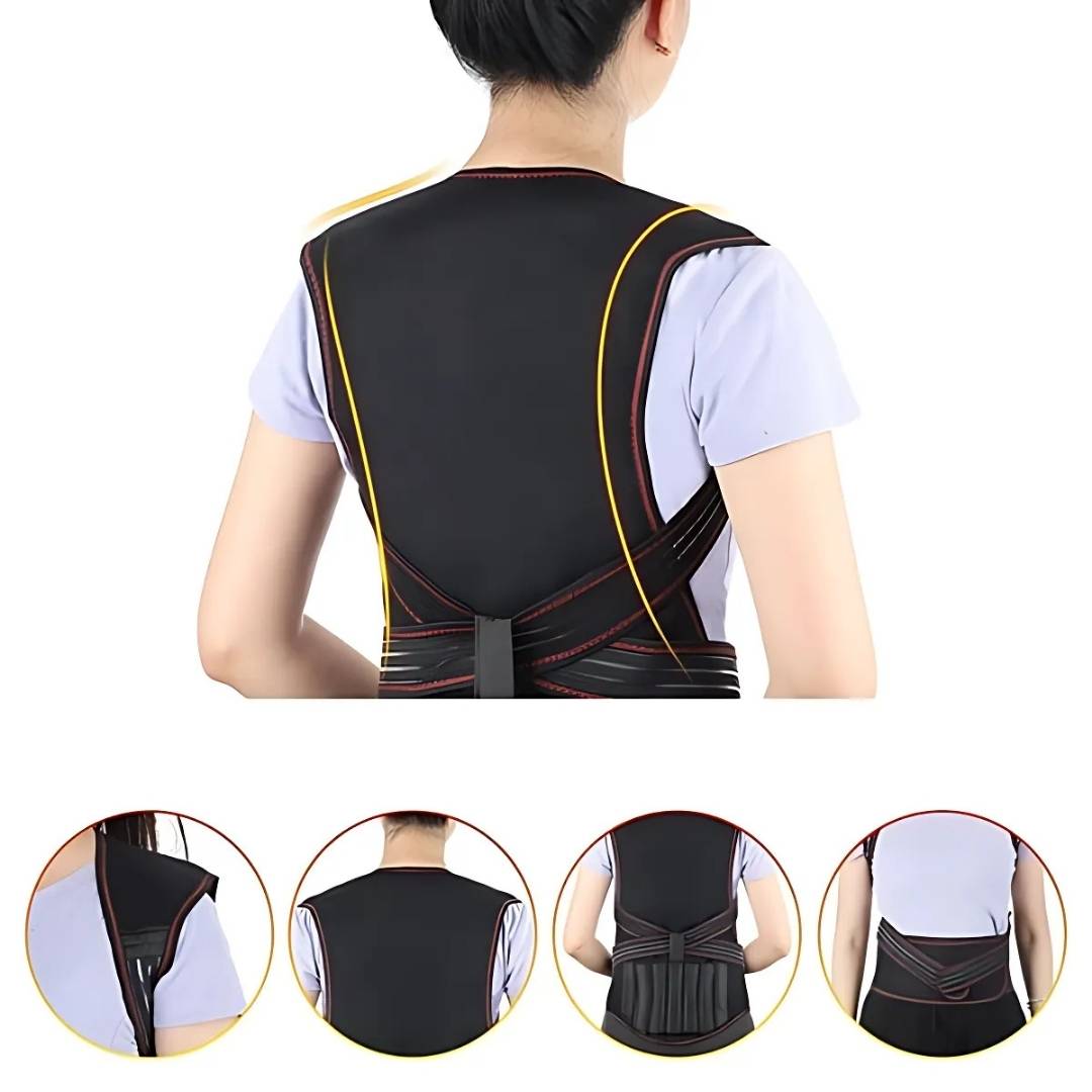 Lisslune | Self-Heating Back Support Brace | Adjustable Heated Posture Corrector for Back Pain Relief & Improved Posture