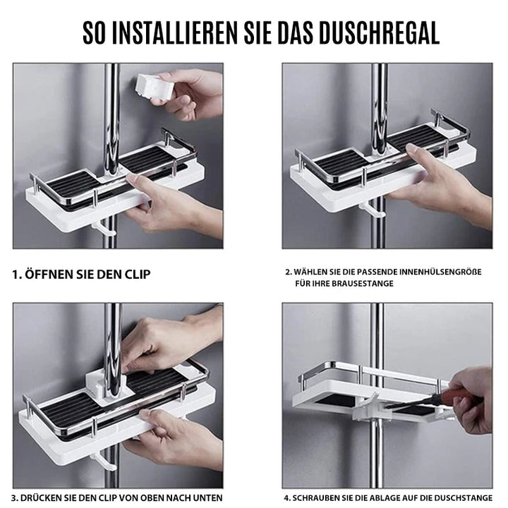 Lisslune | Shower rod storage shelf