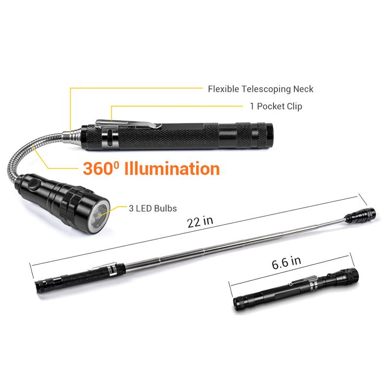 Lisslune | Telescopic Magnetic Pickup Flashlight