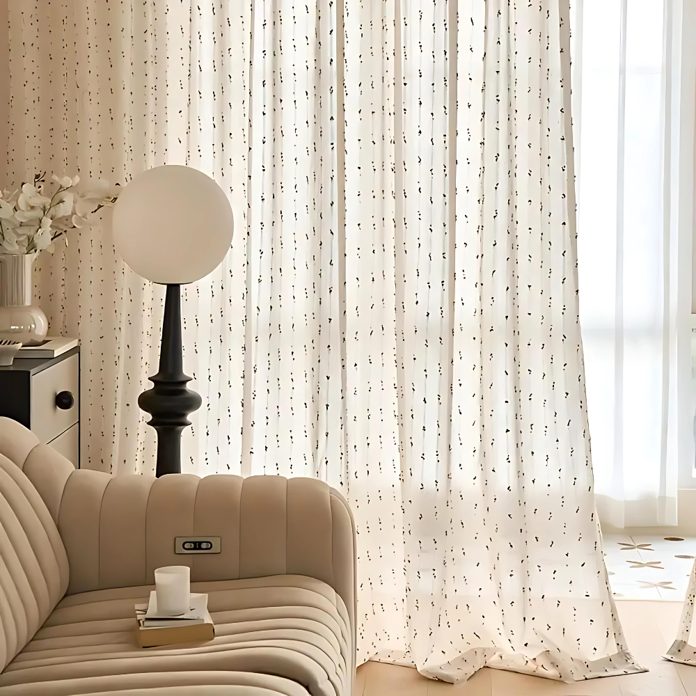 Lisslune | Sugar Bean Rainbow Embroidered Tulle Curtain Panel