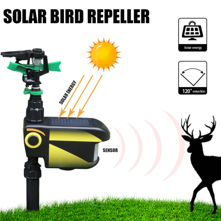 Lisslune | Solar Powered Motion Activated Sprinkler for Deer and Garden Pest Deterrent