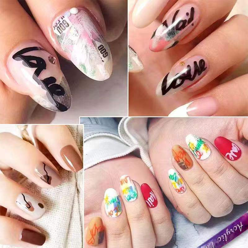 Lisslune | 12-color ultrathin curved nail pen