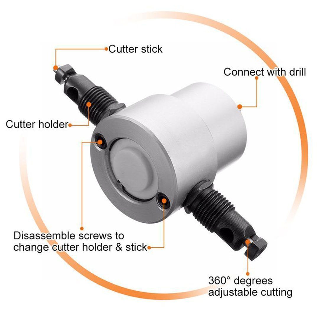 Lisslune | Nibbler Cutter Drill Attachment Double Head Metal Sheet