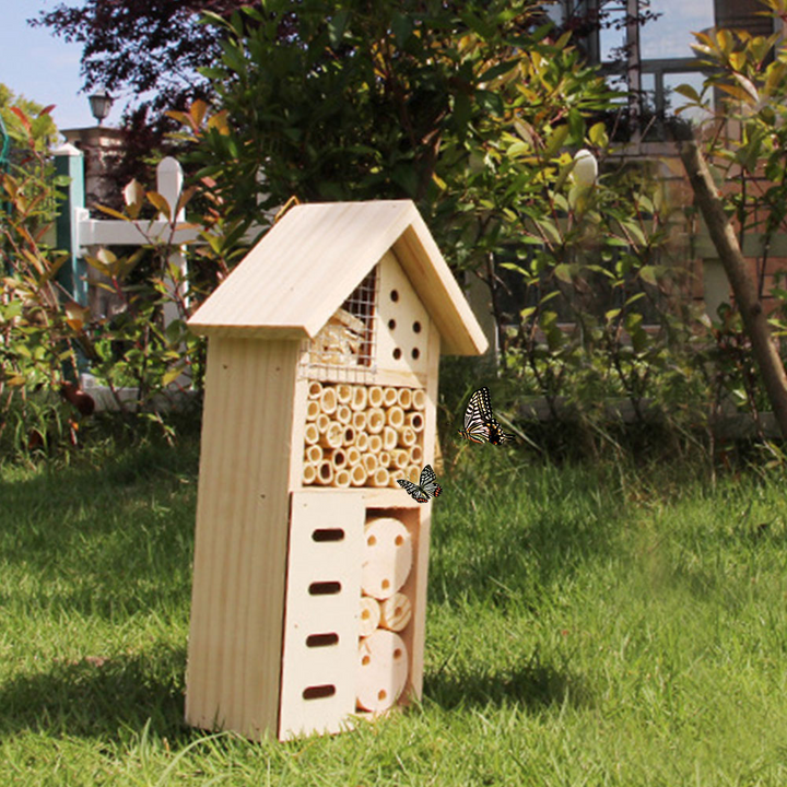 Lisslune | Insect house made of wood – Bee and insect friendly habitat for garden and terrace