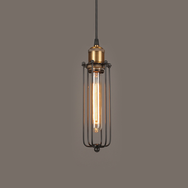 Lisslune | Industrial Pendant Light in Retro Design – Vintage Hanging Lamp with Metal Grid