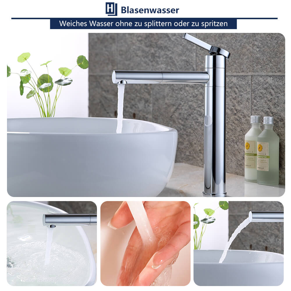 Lisslune | Double 360° swivel High sink mixer Chrome faucet Bathroom for sink in bathroom fittings