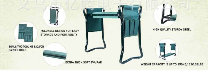 Lisslune | Garden Stool with Bag – Collapsible Seat and Workspace for Gardening