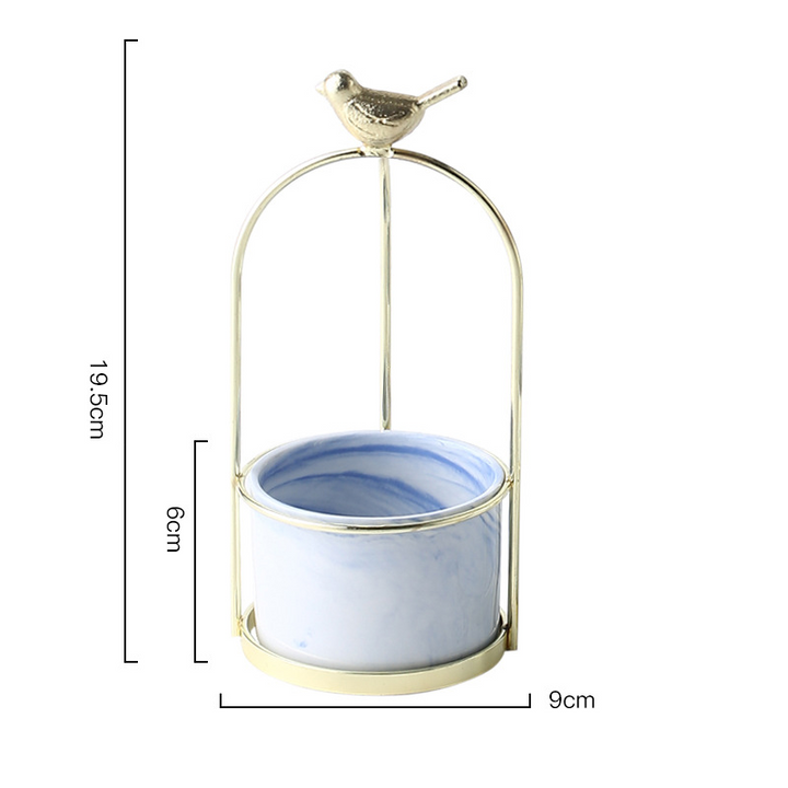 Lisslune | Flower plant pots with bird design for stylish decoration