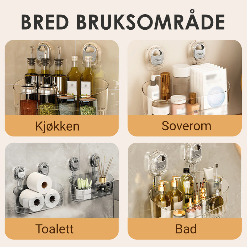 Lisslune | Storage rack with suction cup and drainage hole