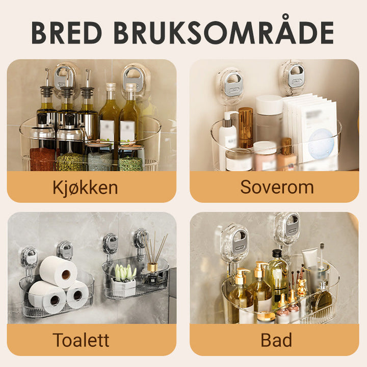 Lisslune | Storage rack with suction cup and drainage hole