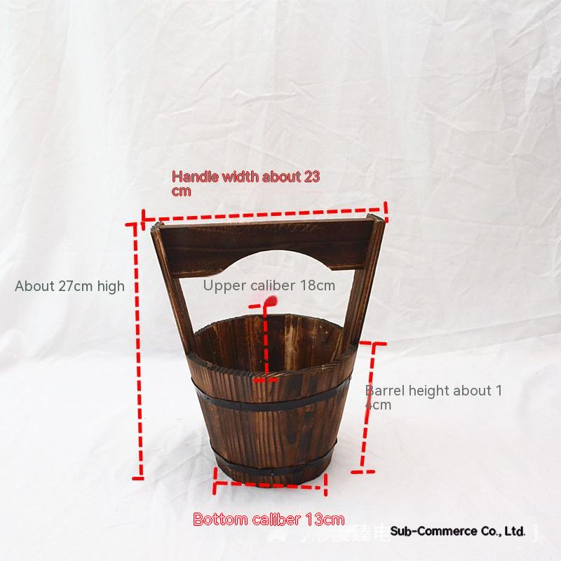Lisslune | Wooden Bucket Planter in Barrel Design for Garden and Terrace – Decorative Flower Pots made of Wood
