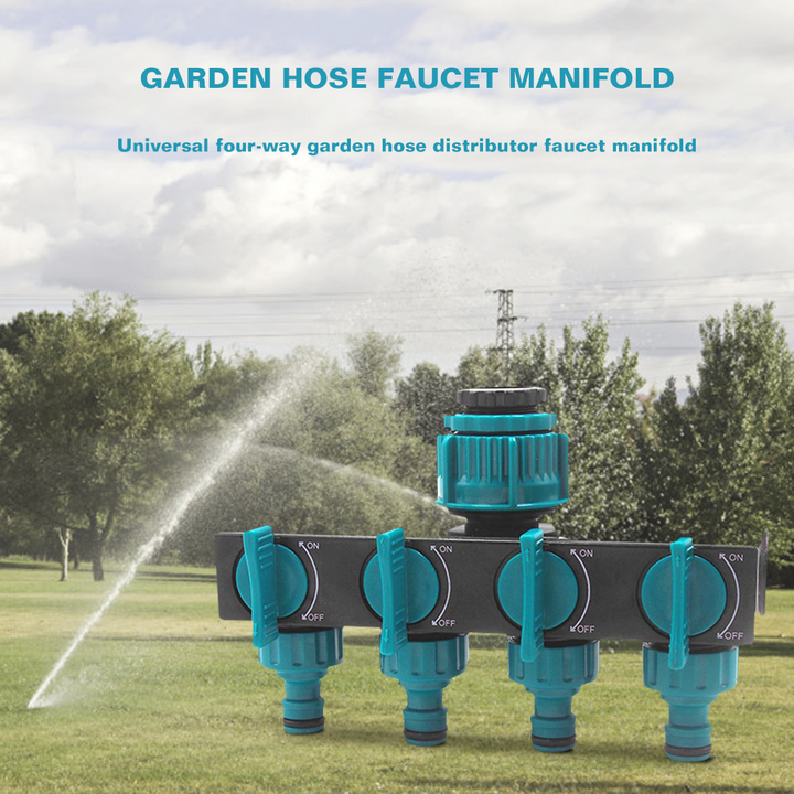 Lisslune | Universal 4-way garden hose splitter – Adjustable faucet splitter