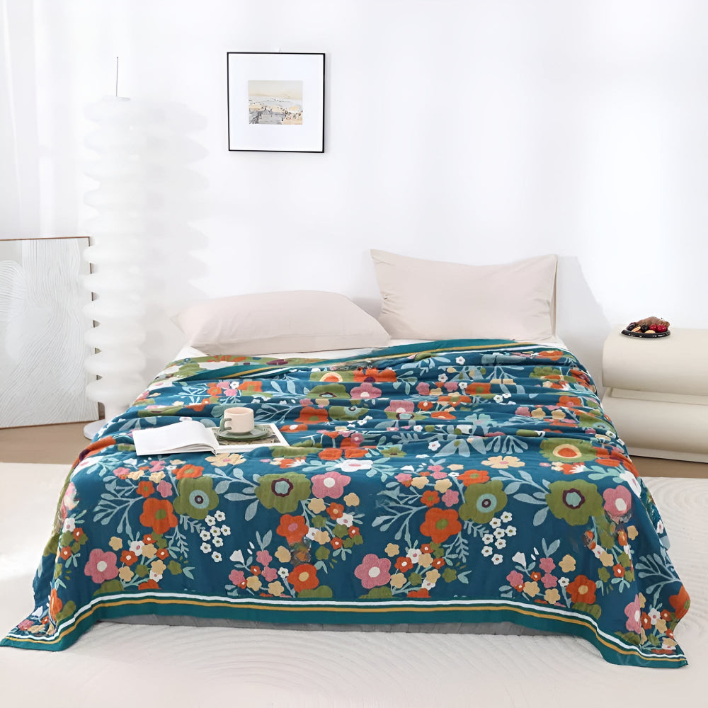 Lisslune | Wildflower Botanical Bliss Cotton Blanket