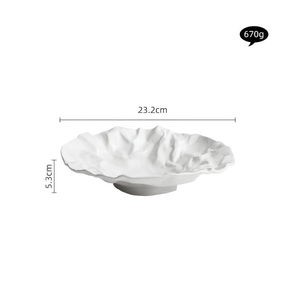 Lisslune | Artisan Wrinkled Paper Ceramic Plate