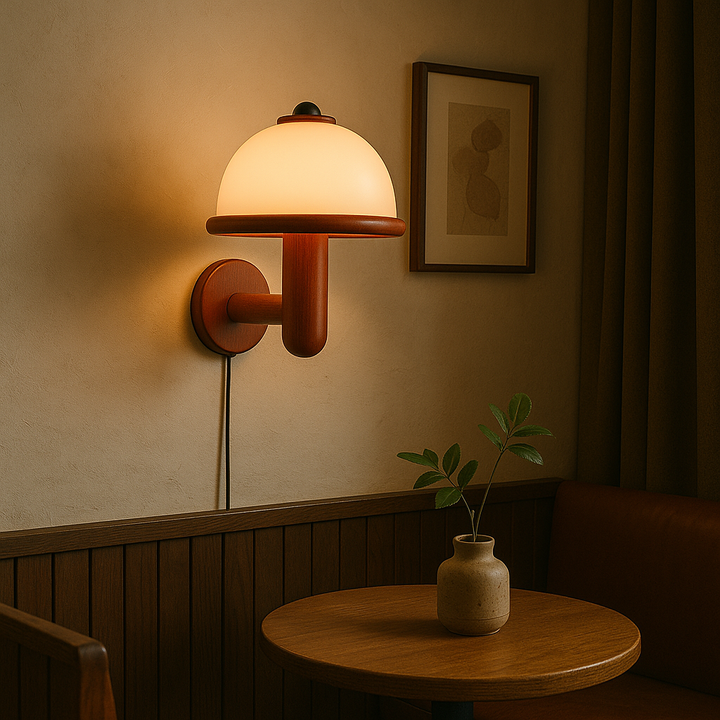 Lisslune | NordShroom | Wooden Wall Lamp in Scandinavian Mushroom Style