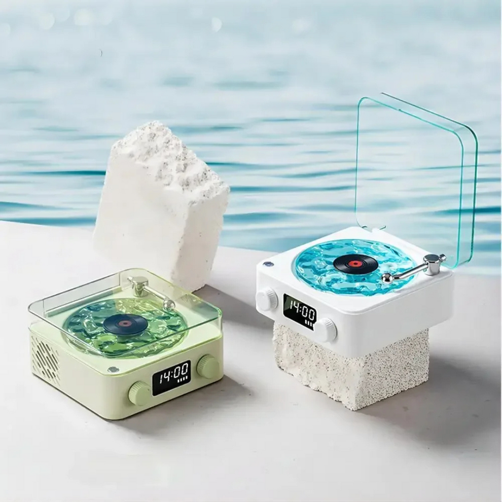 Lisslune | VintageVibe Soundbox - Retro Vinyl Speaker with Rotating Turntable