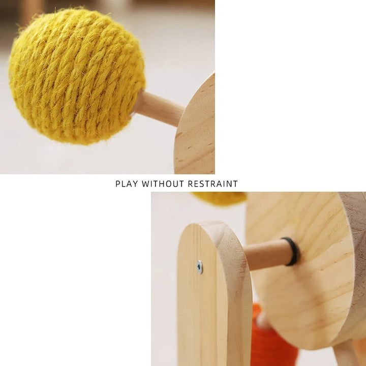 Lisslune | Spin & Scratch Tower - Multifunctional Cat Scratching Post with Ferris Wheel
