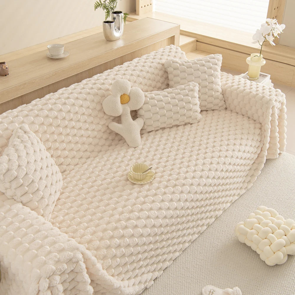 Lisslune | Tufted Rabbit Synthetic Sofa Cover