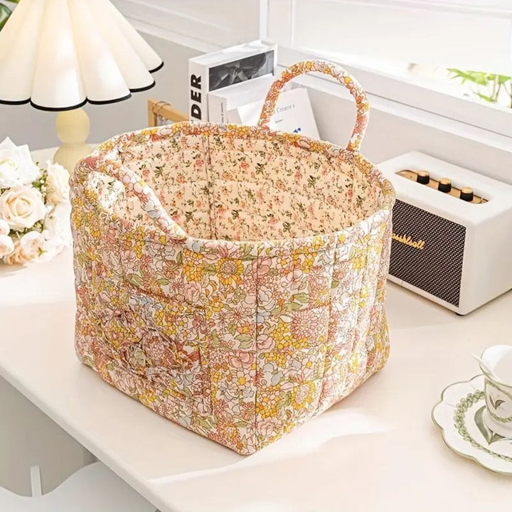 Lisslune | Floral Canvas Storage Basket for Home Organization