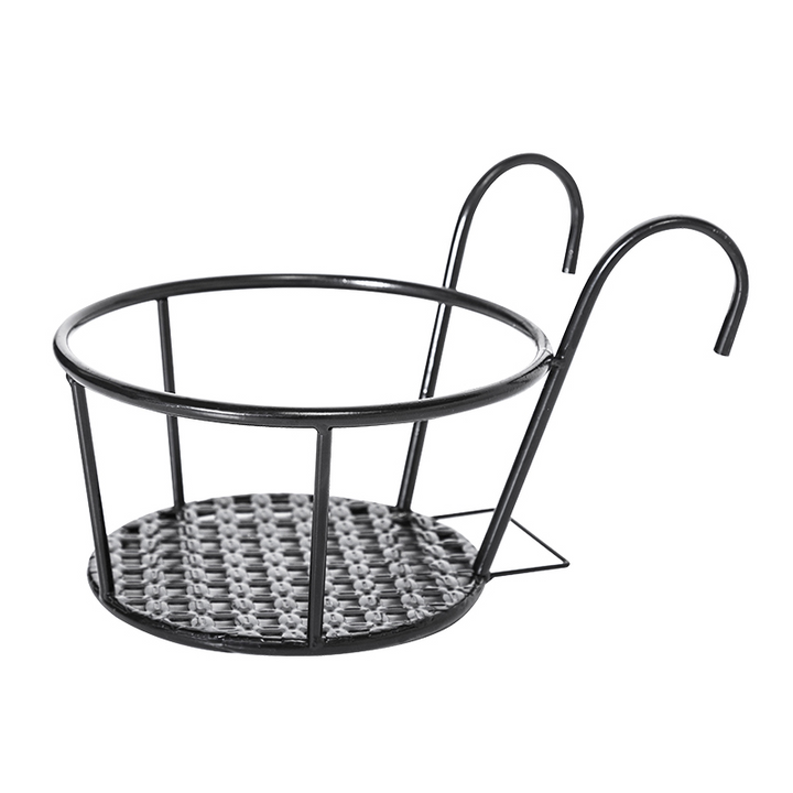 Lisslune | Hanging Plant Basket made of Metal – Balcony Planter Pot with Hook for Garden and Terrace