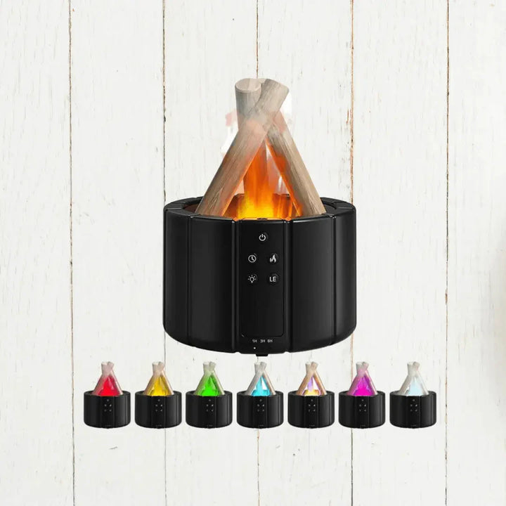 Lisslune | Flame Air Humidifier with LED – Ultrasonic Diffuser & Aromatherapy with Fireplace Effect